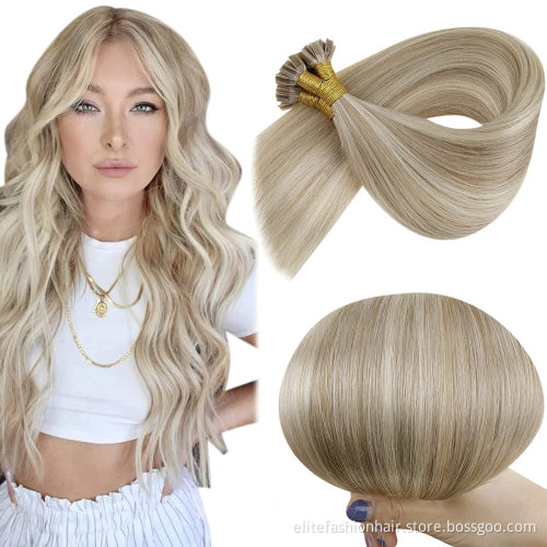 Wholesale Hot Sale Russian Pre Bonded Human 1g Double Drawn Remy Hot fusion Hair extension U Tip Hair Nail Hair Extensions